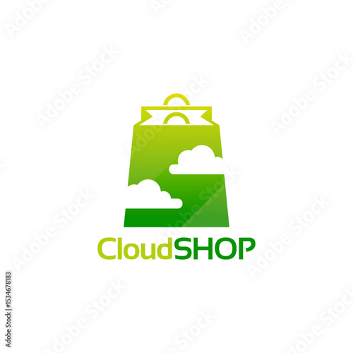 Cloud Store Logo designs vector, Online Shop logo designs template