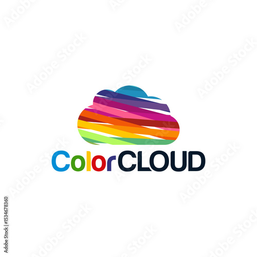 Abstract Colorful Cloud Logo designs concept vector