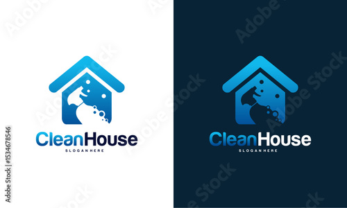Cleaning House logo template vector, House Cleaning logo designs concept