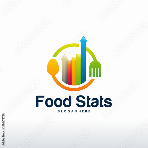 Food Stats logo designs vector, Restaurant logo vector