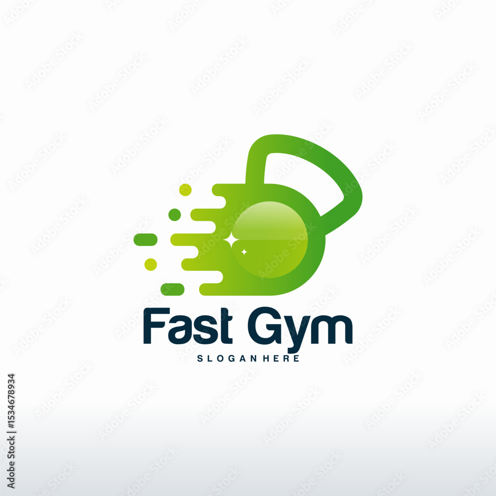 Obraz premium Fast Gym logo designs vector, Gymnastic logo designs template