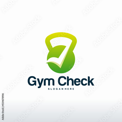 Gym Check logo designs vector, Safe Gym logo vector, Gymnastic logo designs template