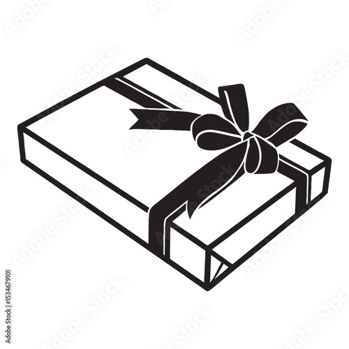 gift box silhouette image on white background
