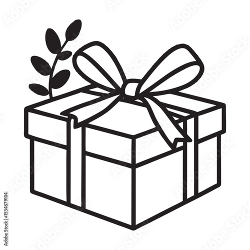 gift box silhouette image on white background