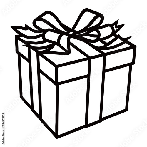 gift box silhouette image on white background