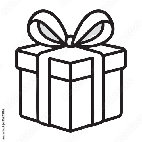 gift box silhouette image on white background