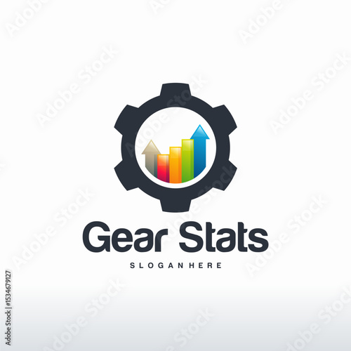 Gear Stats logo designs vector, Finance logo designs vector, Gear logo template