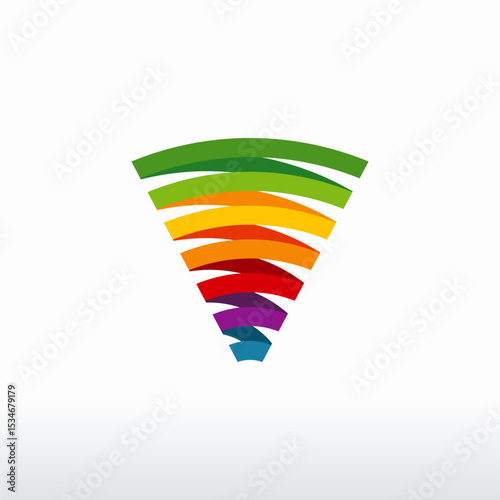 Colorful Tornado logo symbol isolated, Abstract Hurricane Logo Symbol, Typhoon vector illustration