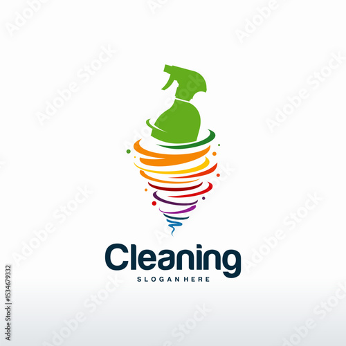 Cleaning logo designs concept vector, Tornado cleaning logo template