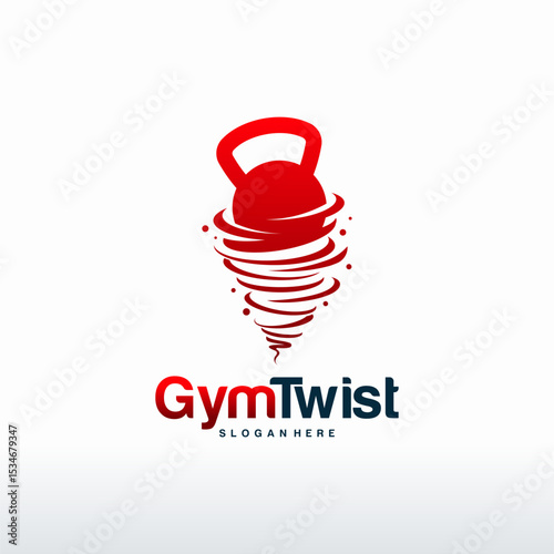 Gymnastic logo designs, Tornado Gym logo template concept vector