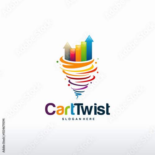 Stats logo designs concept vector, Cart Twist logo designs vector