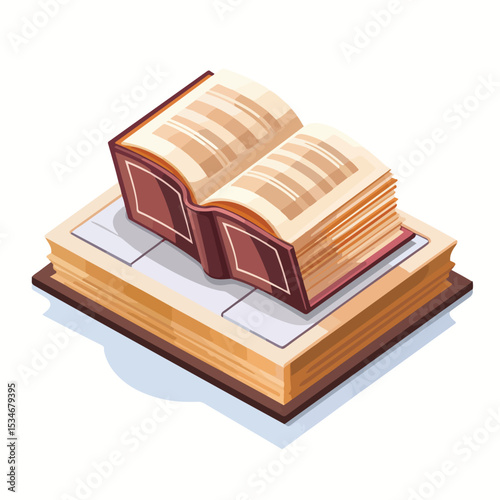 Professional Textbook Library Isolated Icon Vector for Educational Purposes