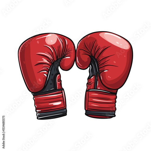 Colorful Cartoon Boxing Gloves Isolated Vector Illustration for Sports Designs