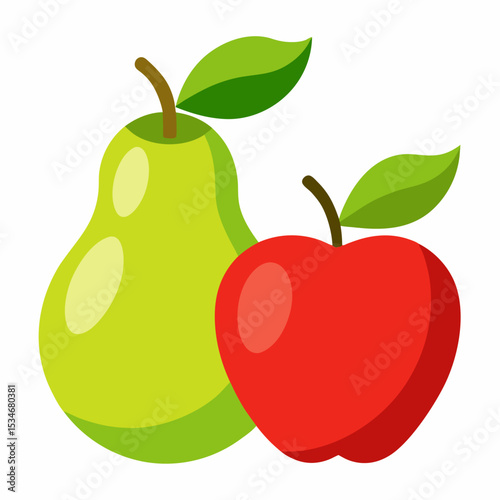 White Background Fruit Vector