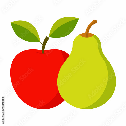 White Background Fruit Vector