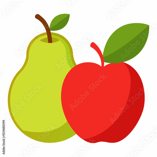 White Background Fruit Vector