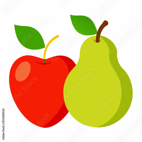 White Background Fruit Vector