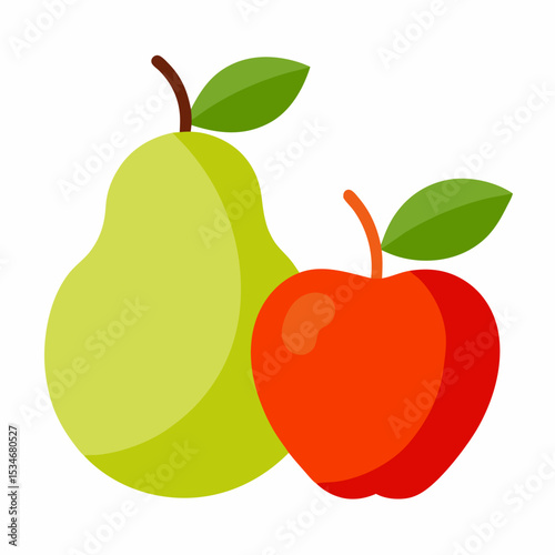 White Background Fruit Vector