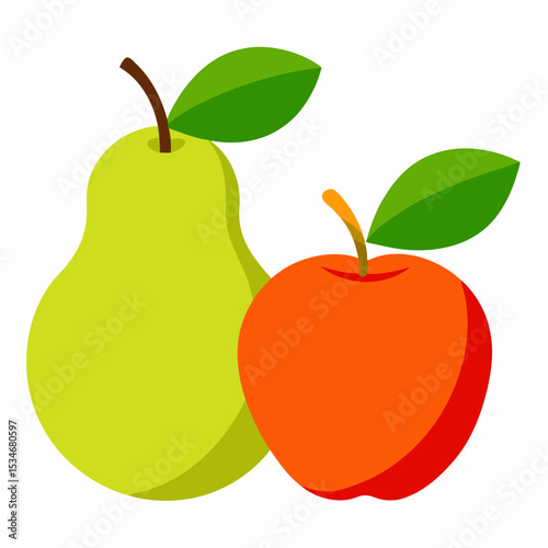 White Background Fruit Vector