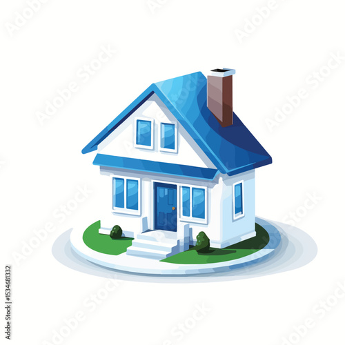 Professional Family Home Icon Vector for Real Estate Marketing and Family Services