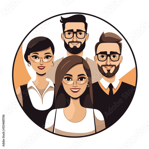 Professional Diverse Business Team of Four Afro-American People in Formal Attire