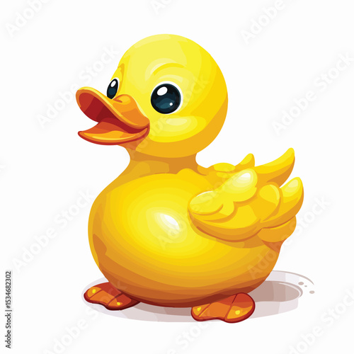 Adorable Isolated Toy Duck Cartoon Design for Creative Projects and Child-related Designs