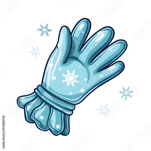 Festive Merry Christmas Glove Decoration Icon Vector Illustration for Holiday Designs