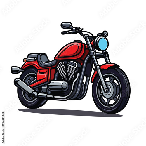 Detailed Vector Illustration of a Motorcycle Speed Vehicle Transport Icon
