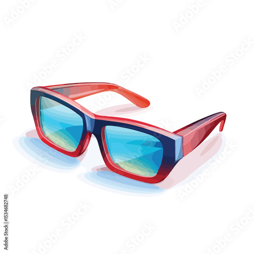 Professional Movie 3D Glasses Vector Illustration for Cinematic Experience