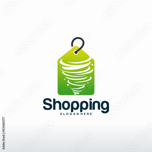 Shopping logo designs concept vector, Twist Sale logo template