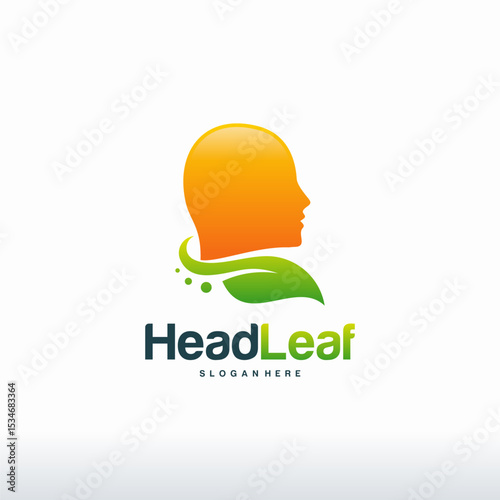 Nature Brain logo designs concept vector, Nature Mind logo template