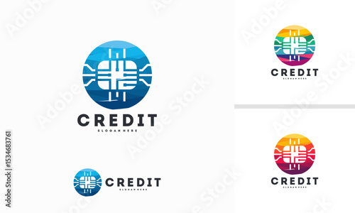 Pixel technology logo designs concept vector, Network Internet logo symbol, Digital Wire logo