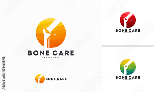 Abstract Circle Bone Care logo designs concept vector, Bone Health Care logo symbol