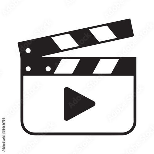 Movie Clapperboard: A classic movie clapperboard, ready to capture the start of the cinematic magic, film production.