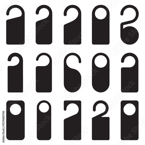 Door Hangers: A meticulously designed collection of door hangers, showcasing diverse shapes, sizes, and functional designs. Perfect for use in hotels, offices.