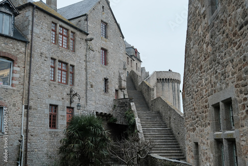 Medieval city street and walls