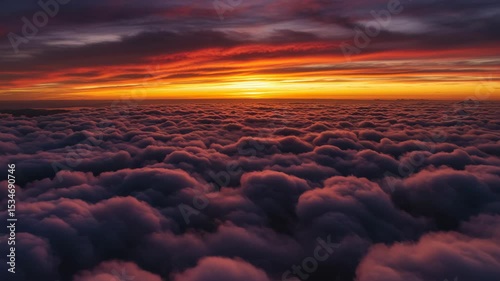 Vibrant Sunset Over Soft Clouds in a Colorful Sky at Dusk