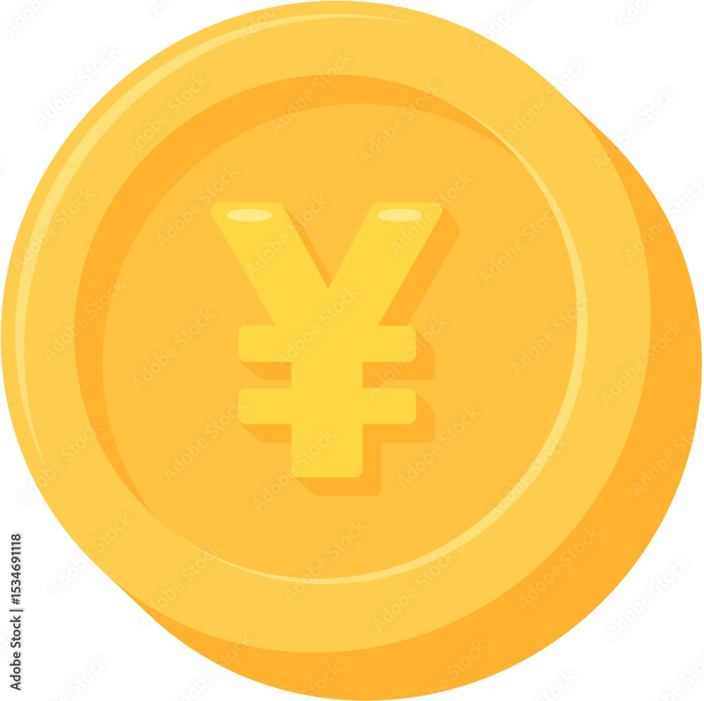 Obraz premium Vector Coin Currency Icon Yen