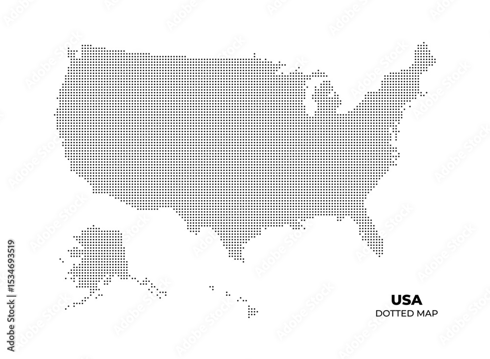 Fototapeta premium Dotted Map of the USA