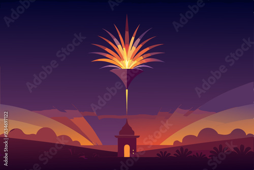 fireworks over the city