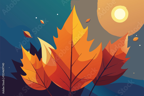 autumn background with leaves