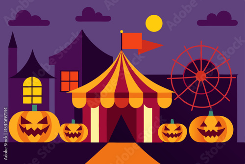 halloween background with pumpkins