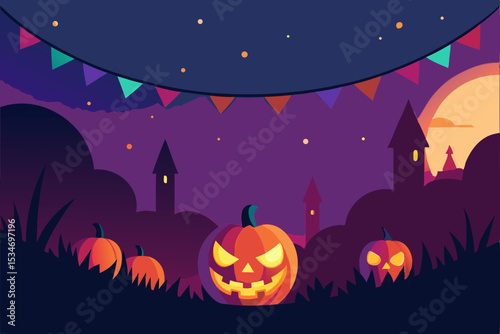halloween background with pumpkins