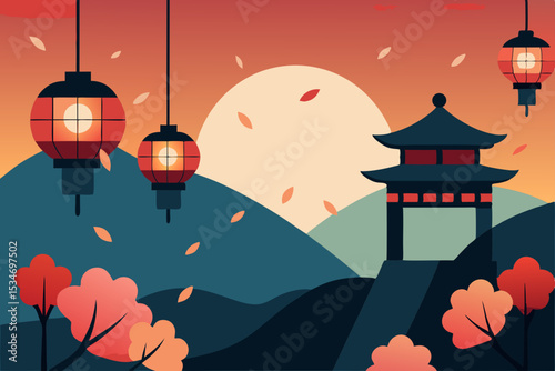 chinese temple in the night