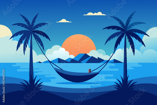 tropical island with palm trees