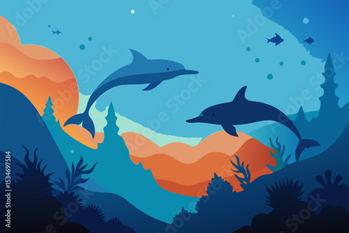 vector illustration of a shark