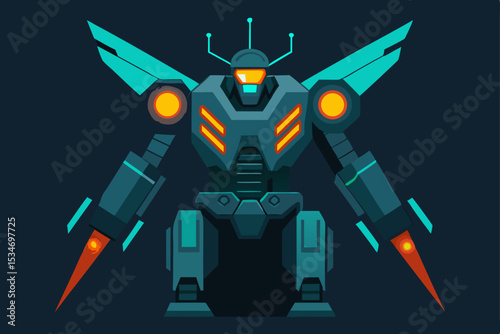 robot cyborg vector illustration