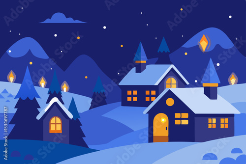 winter landscape with house