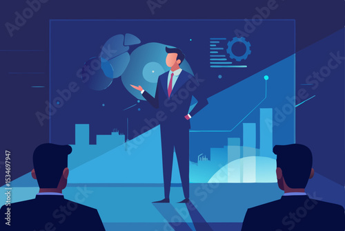 business people on the world map background