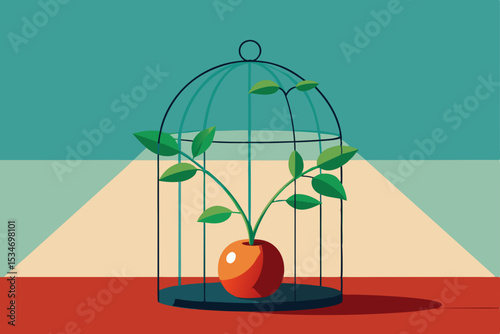 illustration of a lamp and a table